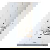 Dulap pentru haine, Rani, BA131, 210x210x51.5 cm, PAL, Nuc/Alb