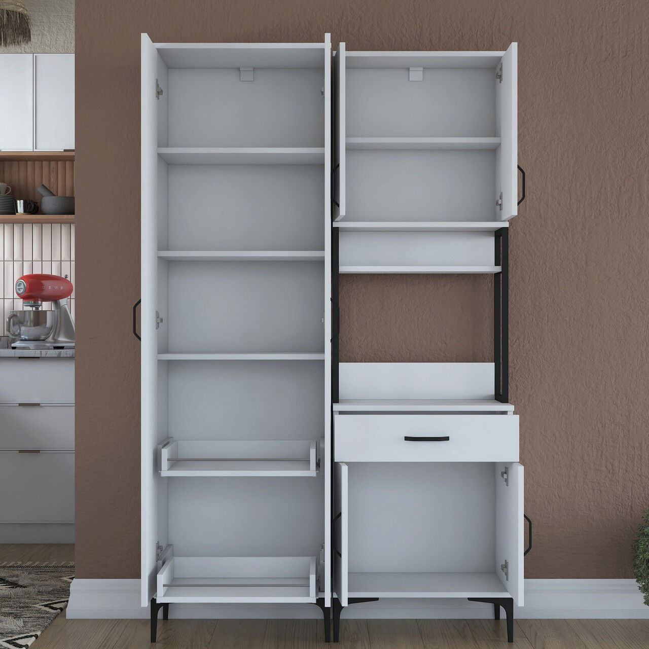 Dulap multifunctional, Rani, JE120, 120x198.6x40 cm, PAL, Alb