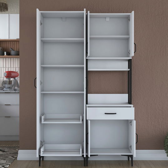 Dulap multifunctional, Rani, JE120, 120x198.6x40 cm, PAL, Alb