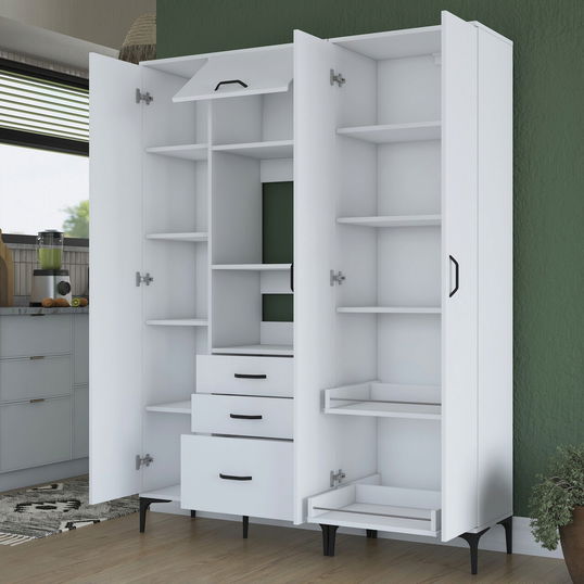 Dulap multifunctional, Rani, JE131, 150x198.6x40 cm, PAL, Alb