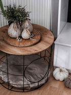 Masuta de cafea, Puqa Design, Cat, 54x54x41 cm, PAL, Pin Atlantic / Negru