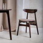 Scaun Eroso, Homla, 48x55.5x74.8 cm, poliester/lemn, maro inchis/bej