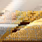 Lenjerie de pat Maguti, Homla, 140x200 cm, bumbac, galben/alb