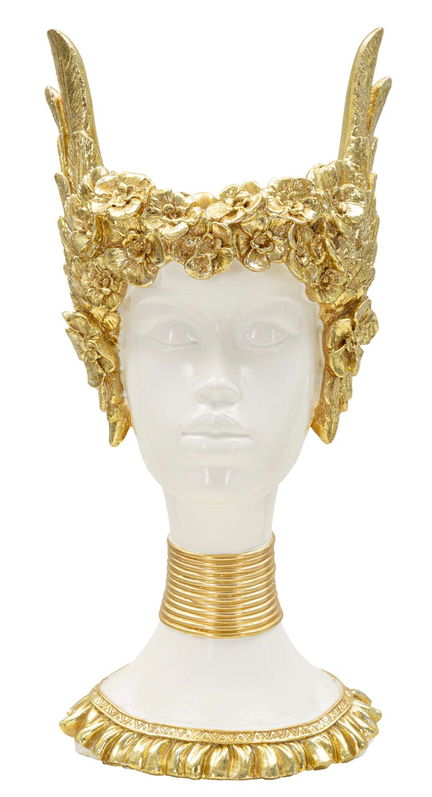 Figurina /sculptura decorativa Athena, Mauro Ferretti, 15x14.5x32 cm, polirasina, alb/auriu