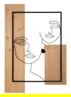Decoratiune de perete Faces, Mauro Ferretti, 63x90 cm, fier/MDF, negru/maro