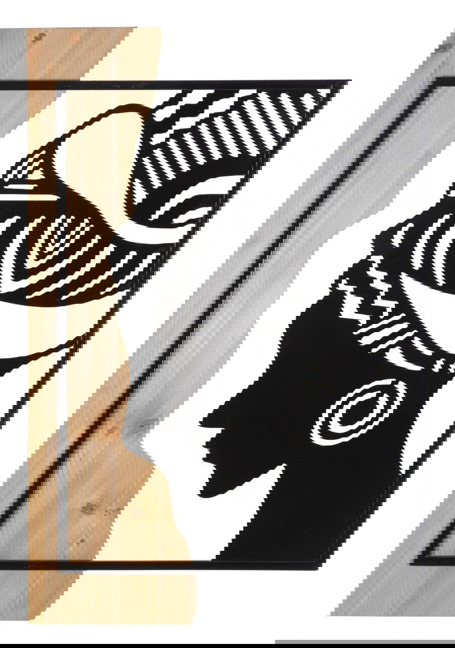 Decoratiune de perete Tribal, Mauro Ferretti, 53x80 cm, fier/MDF, negru/maro