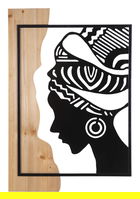Decoratiune de perete Tribal, Mauro Ferretti, 53x80 cm, fier/MDF, negru/maro