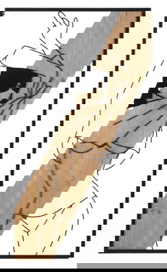 Decoratiune de perete Strip -A, Mauro Ferretti, 50x90 cm, fier/MDF, negru/maro