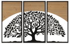 Decoratiune de perete 3 piese Arc, Mauro Ferretti, 105x70 cm, fier/MDF, negru/maro