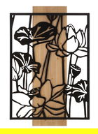 Decoratiune de perete Lotus, Mauro Ferretti, 60x90 cm, fier/MDF, negru/maro