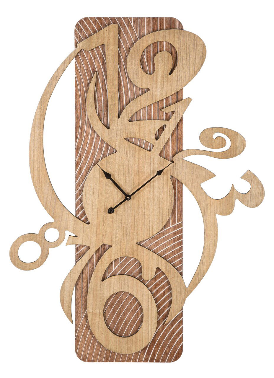 Ceas de perete Wolly, Mauro Ferretti, 70x93 cm, MDF, natural