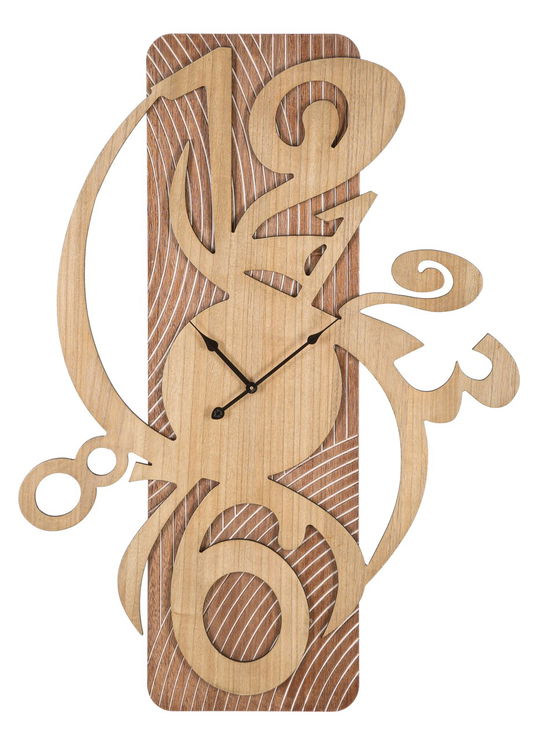 Ceas de perete Wolly, Mauro Ferretti, 70x93 cm, MDF, natural