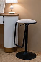 Scaun de bar Destiny, Mauro Ferretti, 41x61 cm, inaltime reglabila, fier/poliester, negru/alb