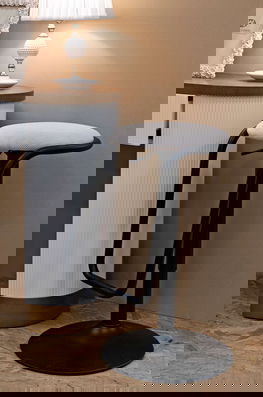 Scaun de bar Destiny, Mauro Ferretti, 41x61 cm, inaltime reglabila, fier/poliester, negru/alb