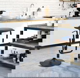 Scaun de bar Destiny, Mauro Ferretti, 41x61 cm, inaltime reglabila, fier/poliester, negru/albastru