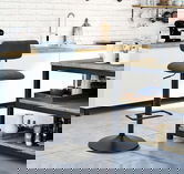 Set 2 scaune de bar Lift High Navy, Mauro Ferretti, 41x47.5x85 cm, inaltime ajustabila, fier/poliester, negru/albastru