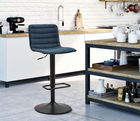 Set 2 scaune de bar Lift High Navy, Mauro Ferretti, 43x49.5x85.5 cm, inaltime ajustabila, fier/poliester, negru/albastru