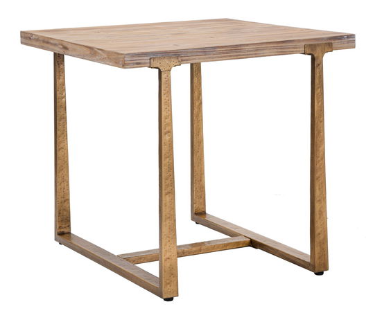 Masa dining Ankara, Mauro Ferretti, 80x80x76 cm, MDF/fier, maro/auriu