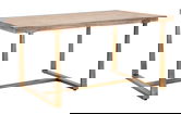 Masa dining Ankara, Mauro Ferretti, 150x90x78 cm, MDF/fier, maro/auriu