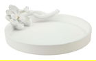 Tava decorativa Magnolia, Mauro Ferretti, 24x21x6 cm, polirasina, alb