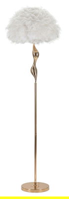Lampadar Slim, Mauro Ferretti, 1 x E27, 40W, 50x165 cm, fier/textil, auriu/alb