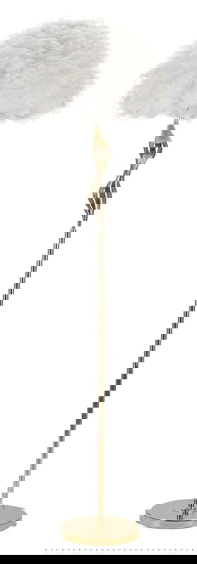 Lampadar Slim, Mauro Ferretti, 1 x E27, 40W, 50x165 cm, fier/textil, auriu/alb