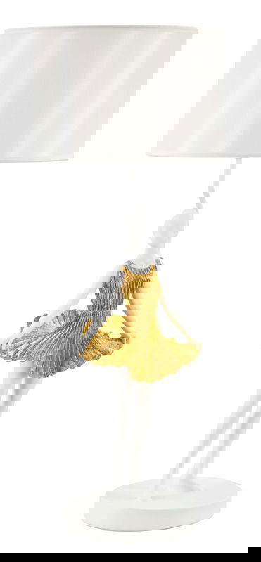 Lampa de masa Dancer, Mauro Ferretti, 1 x E27, 40W, 30x90.5 cm, polirasina/fier, auriu/alb