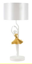 Lampa de masa Dancer, Mauro Ferretti, 1 x E27, 40W, 28x64 cm, polirasina/fier, auriu/alb