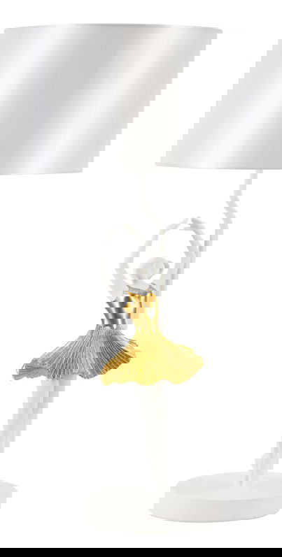 Lampa de masa Dancer, Mauro Ferretti, 1 x E27, 40W, 28x64 cm, polirasina/fier, auriu/alb