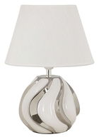 Lampa de masa Shiney, Mauro Ferretti, 1 x E27, 40W, 30x42 cm, ceramica/fier, alb/argintiu