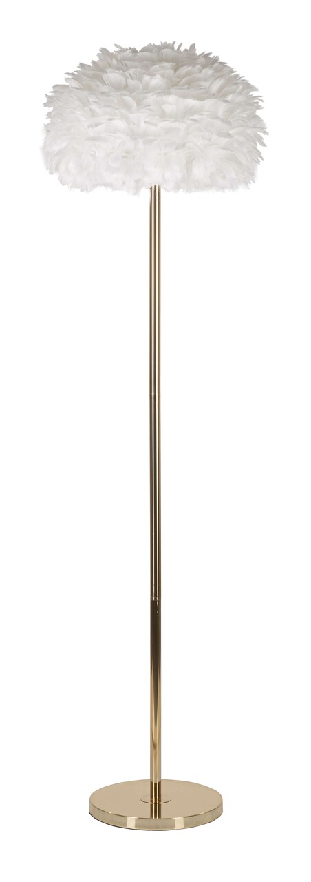 Lampadar Feathers Slim, Mauro Ferretti, 1 x E27, 40W, 43x170 cm, fier, alb/auriu
