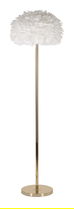 Lampadar Feathers Slim, Mauro Ferretti, 1 x E27, 40W, 43x170 cm, fier, alb/auriu
