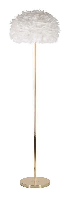 Lampadar Feathers Slim, Mauro Ferretti, 1 x E27, 40W, 43x170 cm, fier, alb/auriu