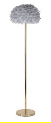 Lampadar Feathers Slim, Mauro Ferretti, 1 x E27, 40W, 43x170 cm, fier, gri/auriu