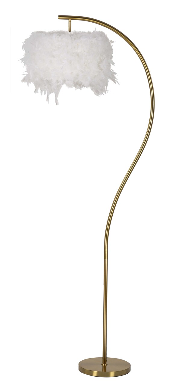 Lampadar Diamon, Mauro Ferretti, 1 x E27, 40W, 60x33x170 cm, fier, alb/auriu