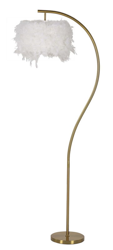 Lampadar Diamon, Mauro Ferretti, 1 x E27, 40W, 60x33x170 cm, fier, alb/auriu