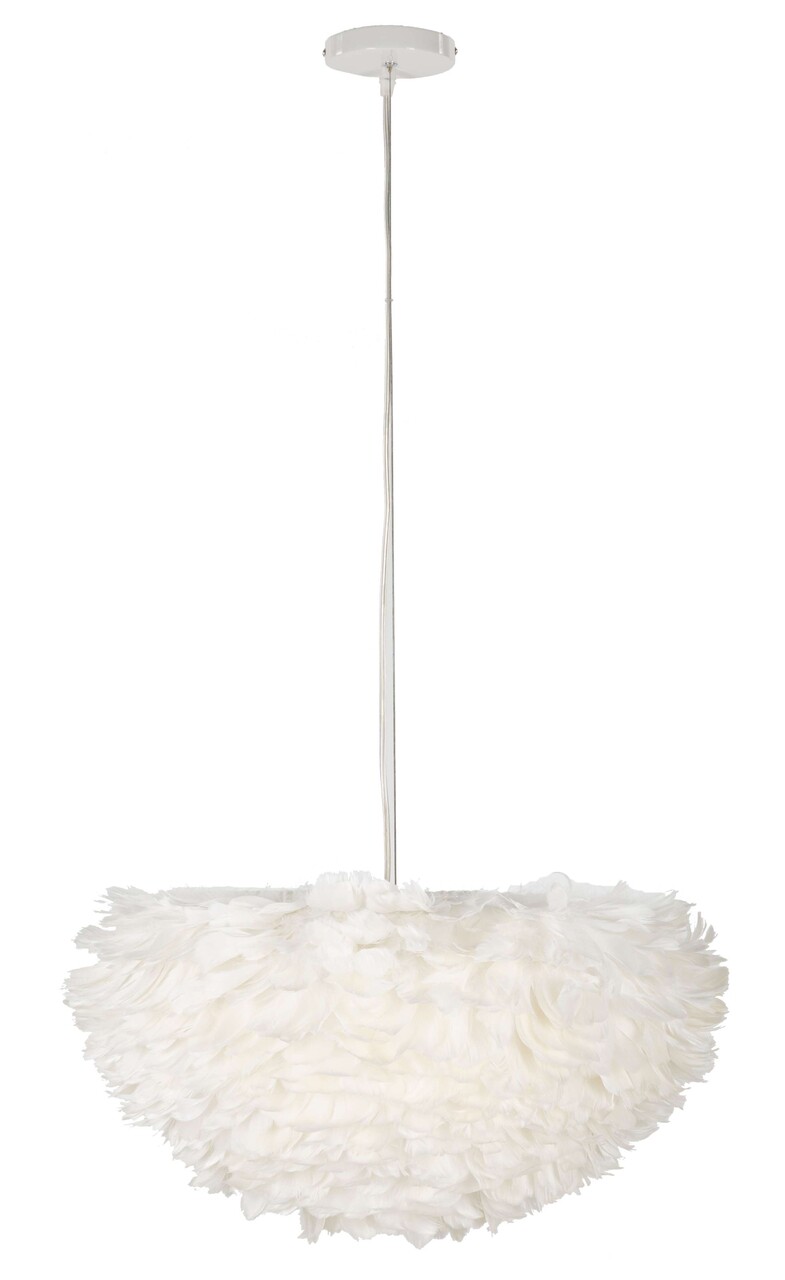 Lustra Feather, Mauro Ferretti, 1 x E27, 40W, 60x30 cm, fier, alb