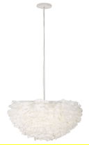 Lustra Feather, Mauro Ferretti, 1 x E27, 40W, 60x30 cm, fier, alb