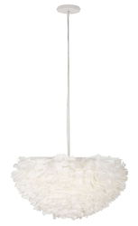 Lustra Feather, Mauro Ferretti, 1 x E27, 40W, 60x30 cm, fier, alb