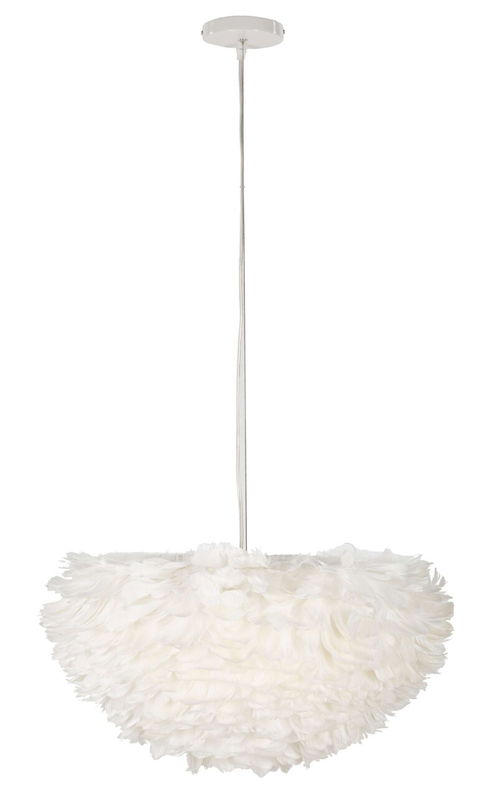 Lustra Feather, Mauro Ferretti, 1 x E27, 40W, 60x30 cm, fier, alb