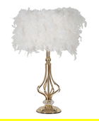 Lampa de masa Tarty, Mauro Ferretti, 1 x E27, 40W, 25x54 cm, fier, auriu/alb