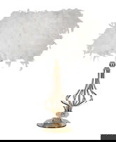 Lampa de masa Tarty, Mauro Ferretti, 1 x E27, 40W, 25x54 cm, fier, auriu/alb