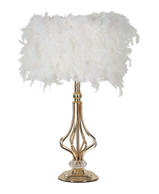 Lampa de masa Tarty, Mauro Ferretti, 1 x E27, 40W, 25x54 cm, fier, auriu/alb