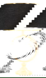 Lampa de masa Bruxelles, Mauro Ferretti, 1 x E27, 40W, 36x65 cm, fier/sticla, negru/auriu