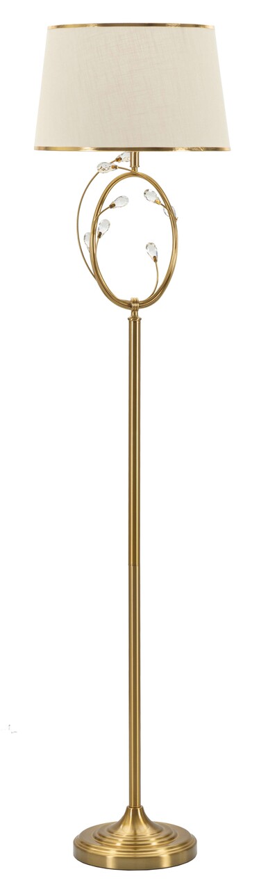 Lampadar Versailles, Mauro Ferretti, 1 x E27, 40W, 38x170 cm, fier/sticla, alb/auriu