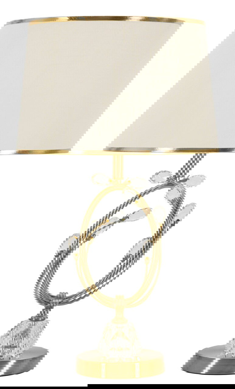 Lampa de masa Versailles, Mauro Ferretti, 1 x E27, 40W, 36x60 cm, fier/sticla, alb/auriu
