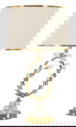 Lampa de masa Versailles, Mauro Ferretti, 1 x E27, 40W, 36x60 cm, fier/sticla, alb/auriu