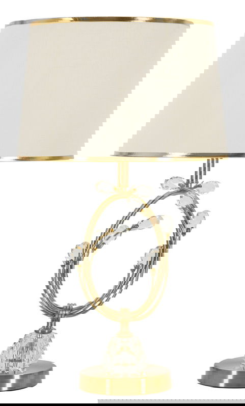 Lampa de masa Versailles, Mauro Ferretti, 1 x E27, 40W, 36x60 cm, fier/sticla, alb/auriu