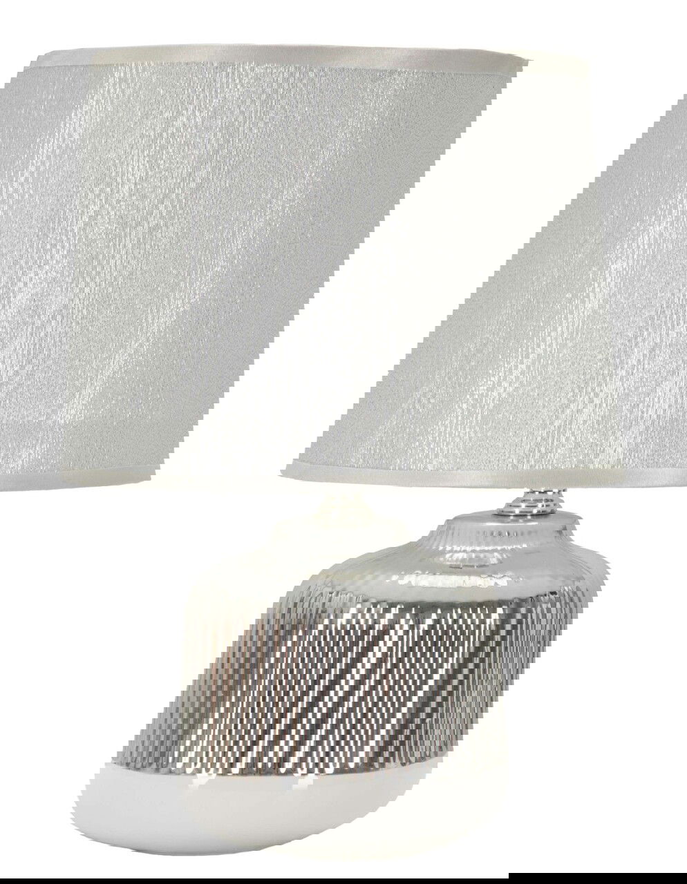 Lampa de masa Lucina, Mauro Ferretti, 1 x E14, 40W, 20x29 cm, ceramica/fier, alb/argintiu
