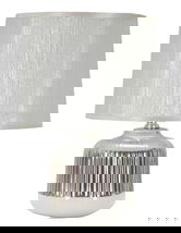 Lampa de masa Lucina, Mauro Ferretti, 1 x E14, 40W, 20x29 cm, ceramica/fier, alb/argintiu